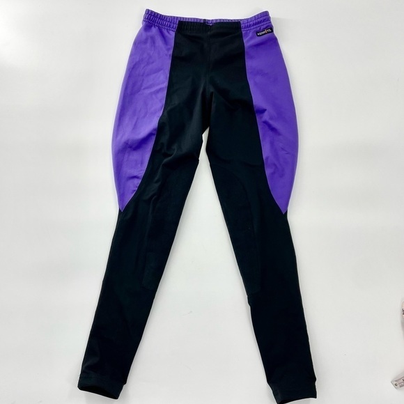 Kerrits Flow Rise Knee Patch Performance Tight Equestrian Purple and Black Small - Picture 1 of 11